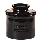 Butter Bell Midnight Black gloss crock on countertop keeps butter fresh and ready to spread.