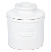 Butter Bell original crock on counter showing classic design for spreadable butter.