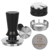 BUWILRQ 58mm spring-loaded espresso tamper for consistent extraction