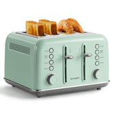 BUYDEEM DT640 retro green toaster front view with compact retro design
