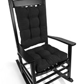 BUYUE seat cushion on rocking chair provides steady support and comfort.