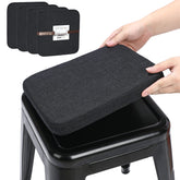 BUYUE square black linen bar stool cushion with magnetic attachment for secure metal-chair seating