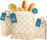 Buzzy Bags XL bread bag open shows breathable beeswax lining for extended freshness