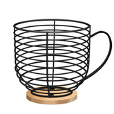 BYTEAIDREX coffee pod holder with wooden base keeps pods organized and easy to reach.