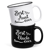 Cabtnca aunt and uncle mug set 15oz, two-pack, ideal for festive coffee moments
