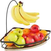 CACHOLIV fruit holder with banana hanger on countertop keeps bananas easily accessible.