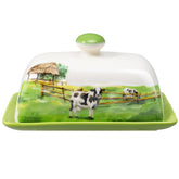CADVJXZ cow butter dish with lid keeps butter fresh on the counter