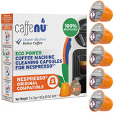 Caffenu Nespresso cleaning pod packaging for Originaline shows eco-friendly design.