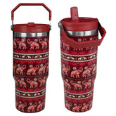 Cahduenx 30 oz elephant tumbler with handle for easy one handed transport