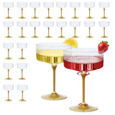 CALBODE plastic martini glass with detachable gold stem, ideal for elegant party cocktails.