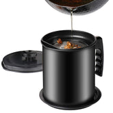 Cambom bacon grease container with lid keeps oil protected from dust.