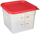 Cambro 6SFSPP190 translucent 6-quart container with lid for clear content identification.