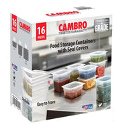 Cambro Freshpro mini containers with lids offer translucent clarity for quick meal prep.