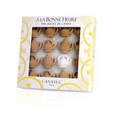 Canasuc window box teapot sugars in white and amber for elegant tea service.