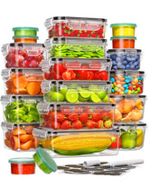 Canfanni 40-piece rectangular containers with lids for airtight meal prep storage.