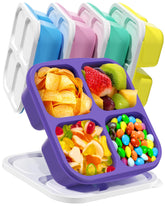 Canfanni 4-compartment bento showing organized snacks, great for school lunches.