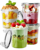 Canfanni overnight oats container with lid closed in a 4-pack for organized meals.