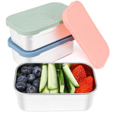 Caperci 3-pack 15oz snack containers in stainless steel offer durable, reusable storage.