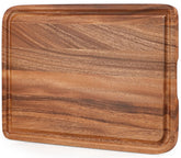 Caperci acacia cutting board 17x12 with built-in handles for easy transport.