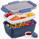 Caperci 68oz large salad container for on-the-go meals with portion control.