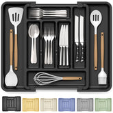 Caperci large silverware organizer with extended depth keeps cutlery neatly sorted