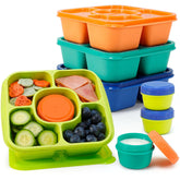 Caperci Original five-compartment lunch box open for balanced meals