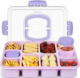 Caperci Snackle Box orchid with ten compartments for organized snacks on the go.