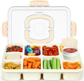 Caperci Snackle Box top view showing organized snack compartments for diverse snacks.