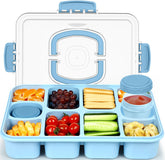Caperci Snackle Box tray with lid; easy open for on-the-go snacking and organized portions.