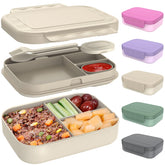 Caperci stackable bento box open with four compartments for easy meal prep