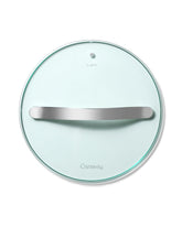 Caraway 10.5-inch glass lid on pot for a clear, non-toxic view.
