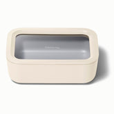 Caraway glass food storage container with clear lid for easy viewing of leftovers