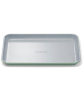 Caraway small baking sheet with nonstick ceramic surface for easy cookie release.