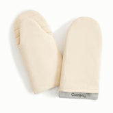 Caraway oven mitts cream with soft-organic-cotton-cream for a gentle grip while handling hot cookware.
