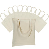 Carbrea 12-pack thin canvas totes flatlay ready for customization