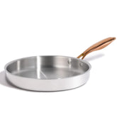 CAROTE 10-inch tri-ply frying pan, side view, highlighting even heating.