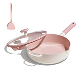 CAROTE 11-inch nonstick deep fry pan with lid for easy cooking with less oil