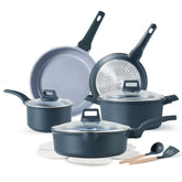 CAROTE 14-pc ceramic set: 8in fry pan for easy nonstick cooking.