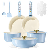 CAROTE 15-piece ceramic cookware set with nonstick coating for easy cooking