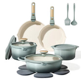 CAROTE 17Pcs titanium cookware set with nonstick surface for easy release