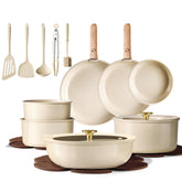 CAROTE 22-piece pots and pans set with non-stick coating.