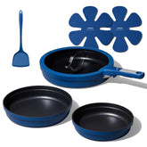 CAROTE 8-inch blue nonstick pan for easy release and simple cleanup.