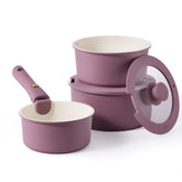 CAROTE detachable-handle 1.5qt saucepan in purple ideal for space-saving stove-to-table prep