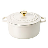 CAROTE enameled cast iron Dutch oven 4qt in cream white for even browning