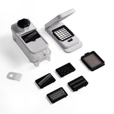 CAROTE mandoline slicer container setup for tidy prep and easy ingredient transfer.