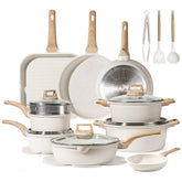 CAROTE pots and pans set induction-base for durable, versatile cooking.