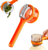 Carrie Rowe orange peeler with storage box keeps peels tidy and organized.