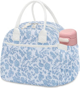 Carry bloom lunch bag with front zip pocket keeps cutlery organized for work
