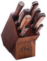 Case nine-piece cutlery block with Tru-Sharp blades for precise kitchen prep.