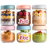 CATIFLIN 16oz jar with lid, ideal for overnight oats and yogurt prep.